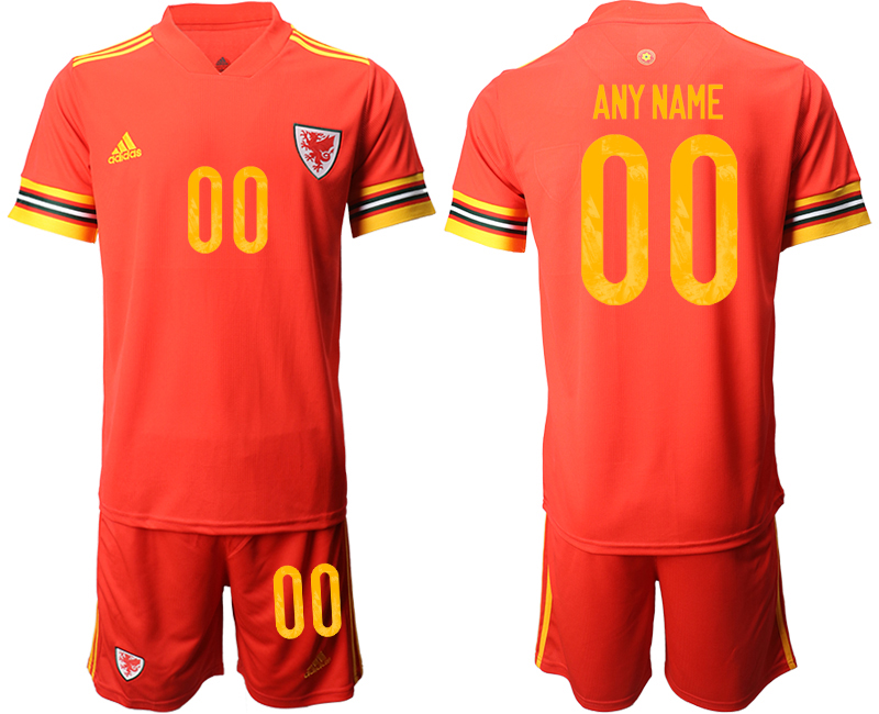 Men 2021 European Cup Welsh home red customized Soccer Jersey->welsh jersey->Soccer Country Jersey